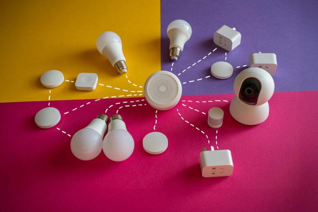 smart home hub on clean minimal surface