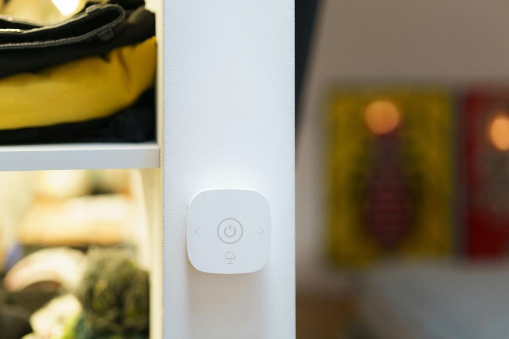 smart plug inserted in wall socket minimal home