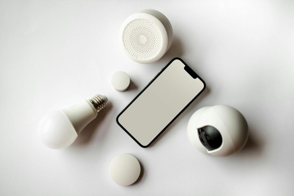 person evaluating smart home device minimal home