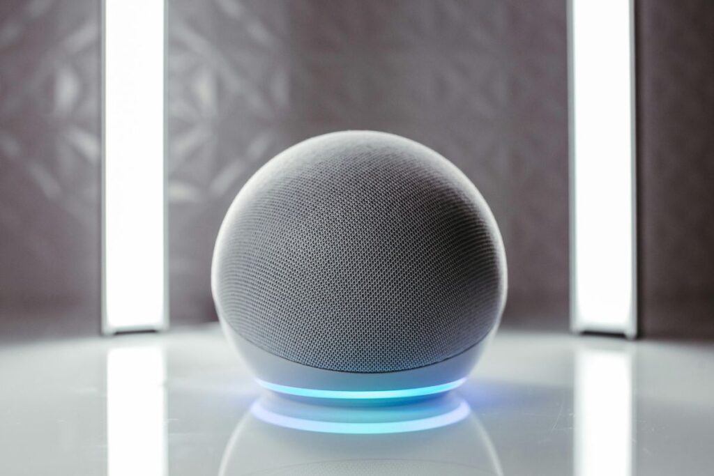amazon echo dot on kitchen counter smart home