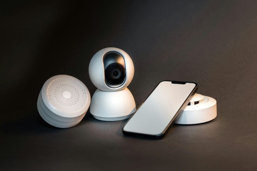 minimal home with subtle smart security setup