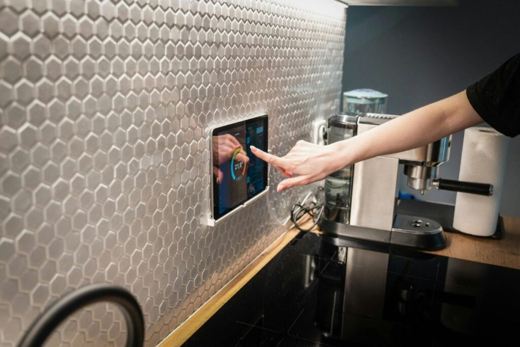 person setting up smart home device guide
