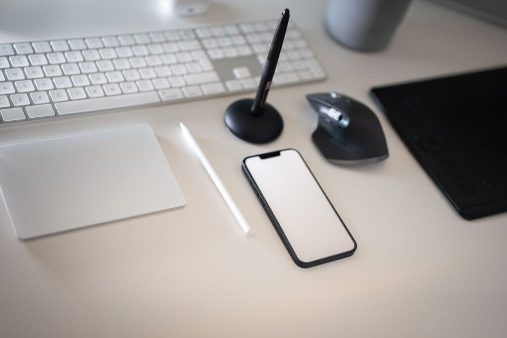 mid range tech gifts on minimal desk surface